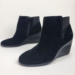 Lucky Brand Womens zorlina Leather Ankle Boot Wedge Boots Black Size 7.5M